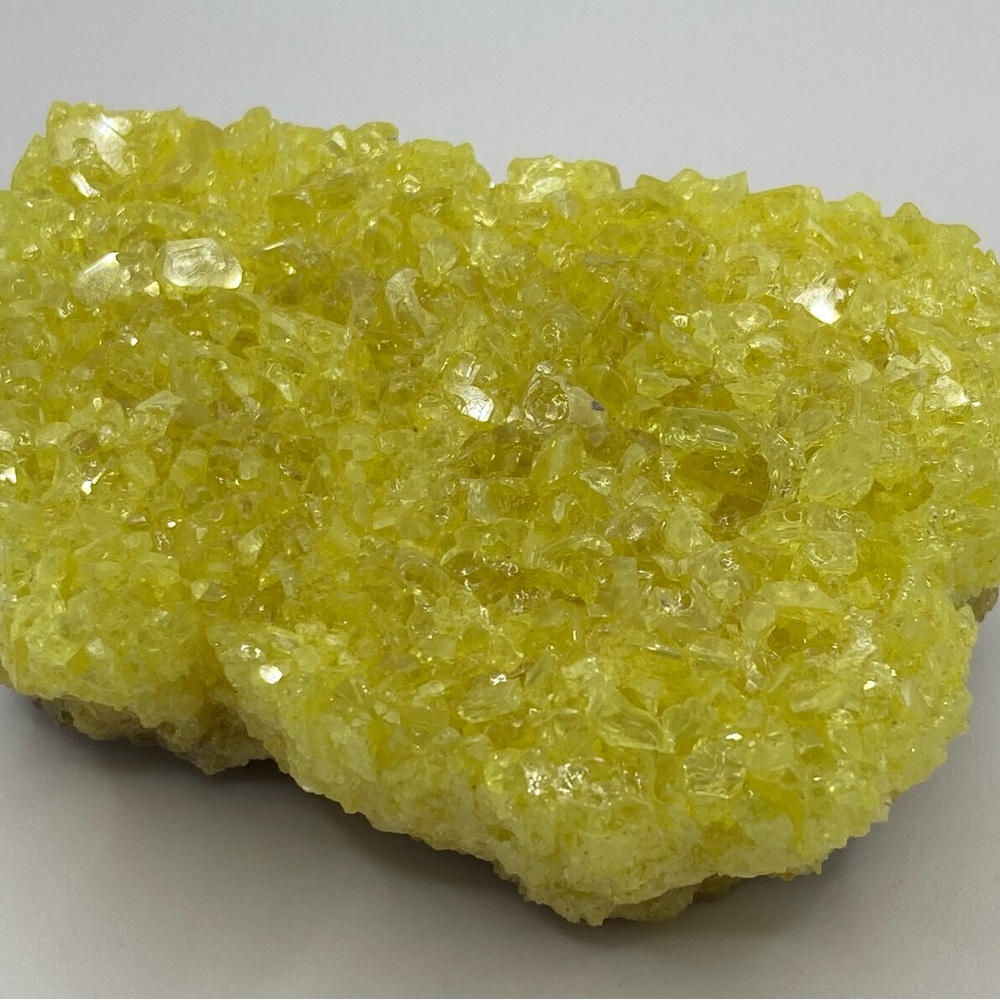 French Sulfur Specimen - Vibrant Yellow on Matrix - Picture 6 of 7